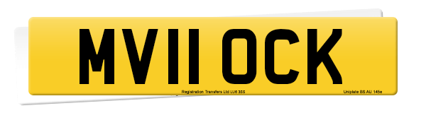 Registration number MV11 OCK